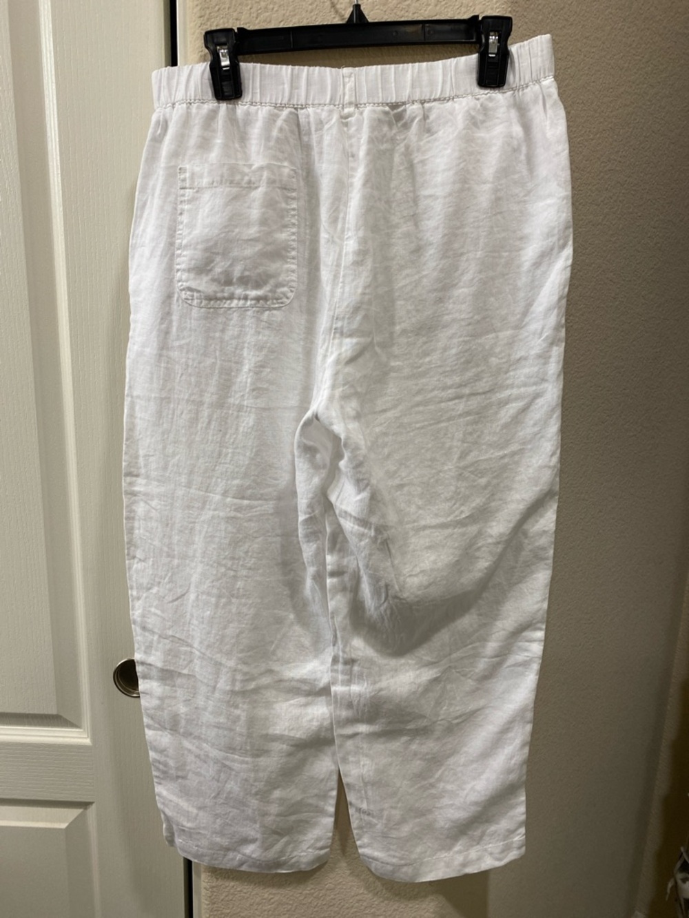 Quince White Cropped Linen Pants